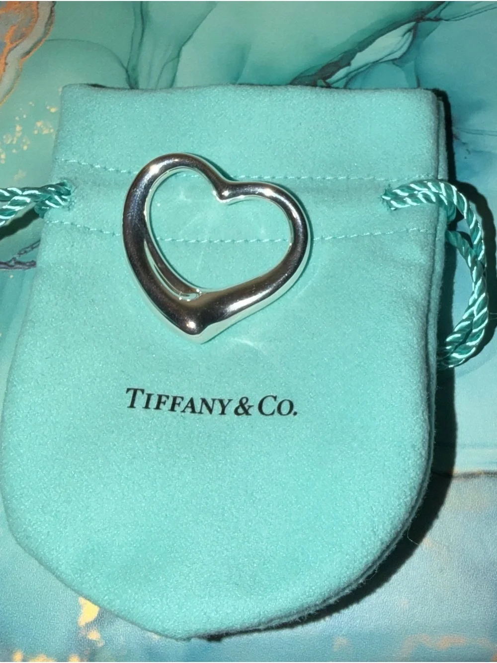 Tiffany & Co. Elsa Peretti Open Heart Silver 36mm Large Pendant - Picture 2 of 7
